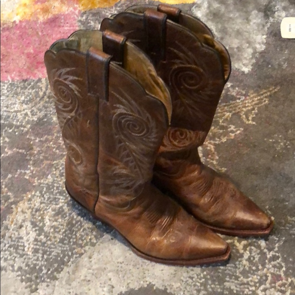 Justin Leather Cowboy Boots